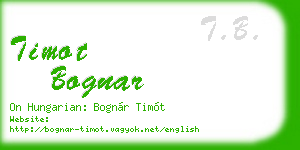 timot bognar business card