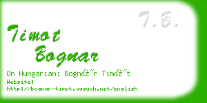 timot bognar business card